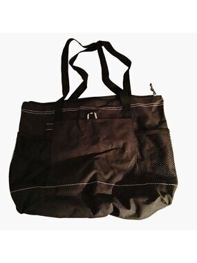Gemline Black Tote Bag Mesh Pockets Brand Nylon Material